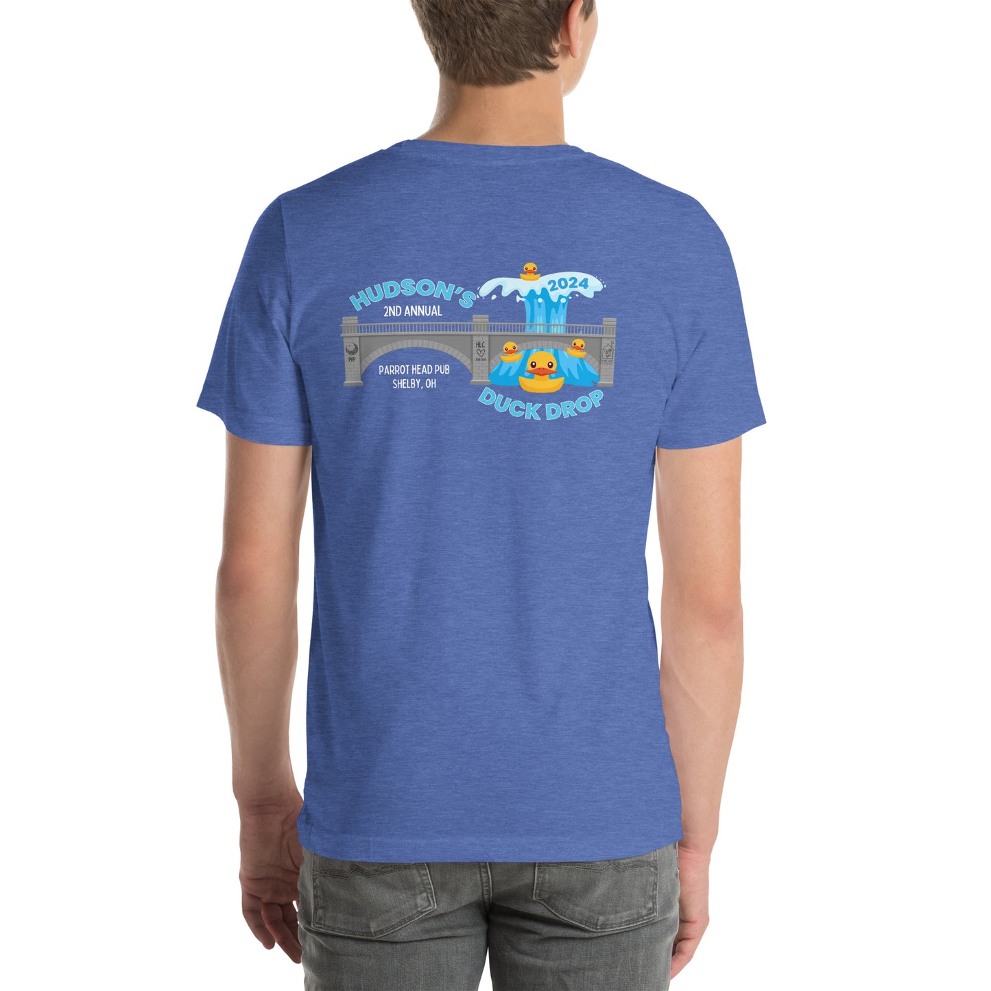 Hudson's Duck Drop Unisex T-shirt with Back Design