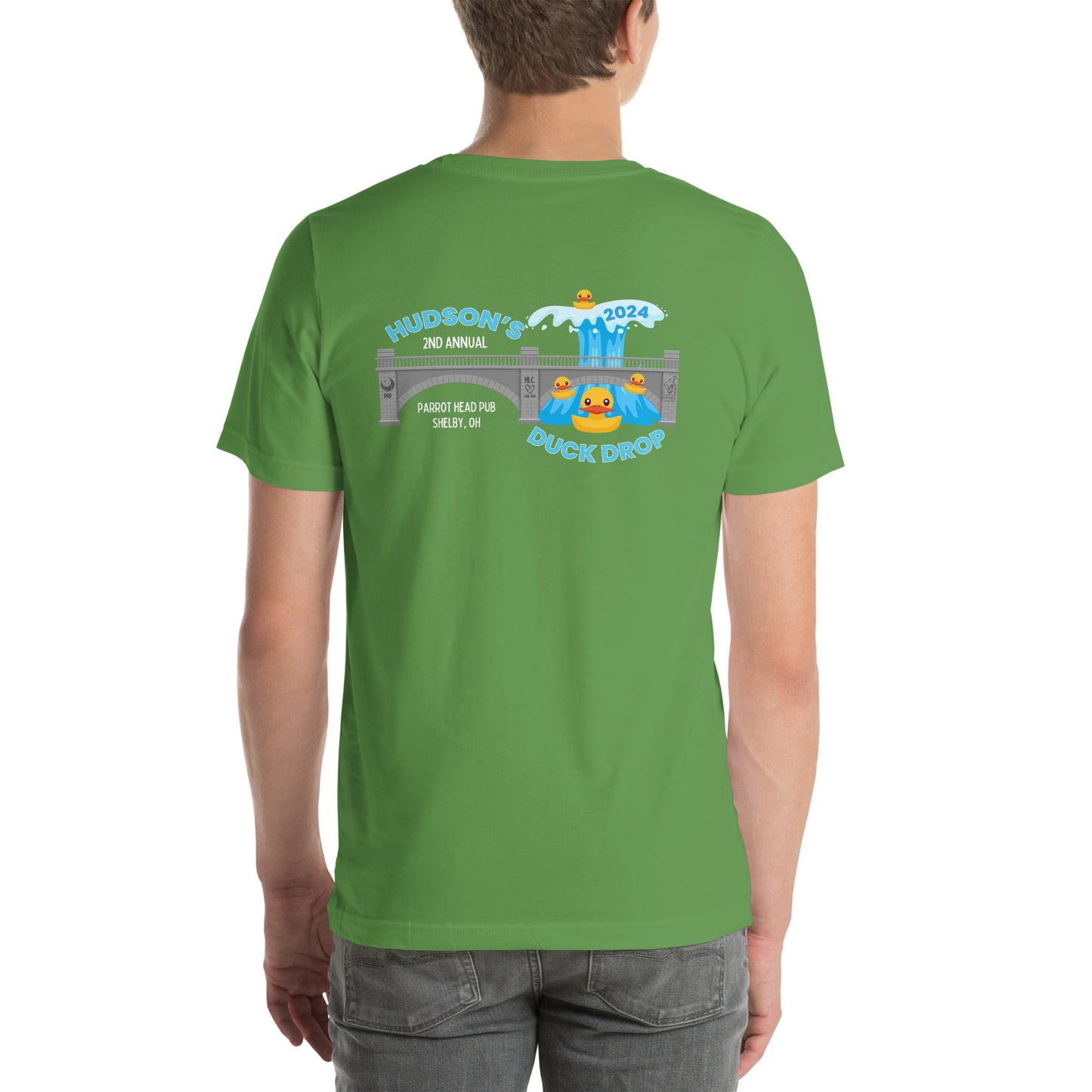 Hudson's Duck Drop Unisex T-shirt with Back Design